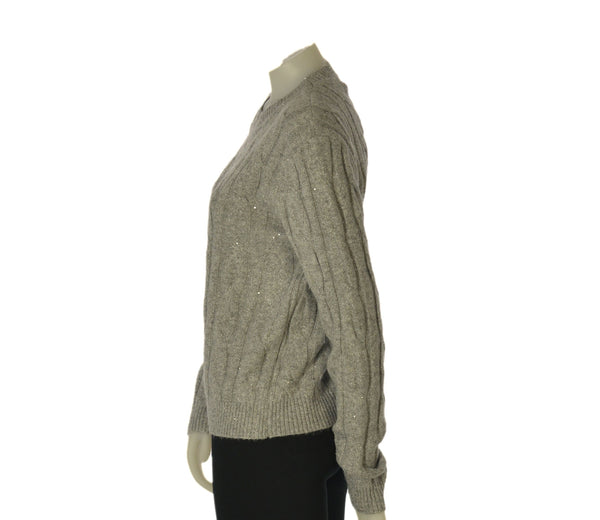 MAGLIONE DONNA GRIFFAI PARICOLLO TRECCE PAILLETTES ART. 7040