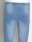 LEGGINS RAGAZZA EFFETTO JEANS ELASTICIZZATO TASCHE MARCA BM ART. 3236