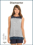 CANOTTA DONNA MILLERIGHE PIZZO LINO VISCOSA MARCA EMMEBIVI ART. 44462