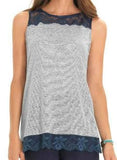 CANOTTA DONNA MILLERIGHE PIZZO LINO VISCOSA MARCA EMMEBIVI ART. 44462