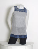CANOTTA DONNA MILLERIGHE PIZZO LINO VISCOSA MARCA EMMEBIVI ART. 44462