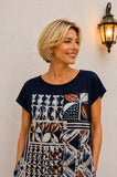 ABITO DONNA MARCA PERLA MANICA CORTA FANTASIA VISCOSA ART. SARA