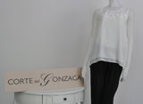 CASACCA VOILE ELEGANTE FIORI APPLICATI DONNA MARCA CORTE DEI GONZAGA ART. 1R04806185R