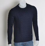 MAGLIONE UOMO GIROCOLLO MISTO LANA POLSINI MARCA NERO GIARDINI ART. A774090U