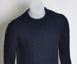 MAGLIONE UOMO GIROCOLLO MISTO LANA POLSINI MARCA NERO GIARDINI ART. A774090U