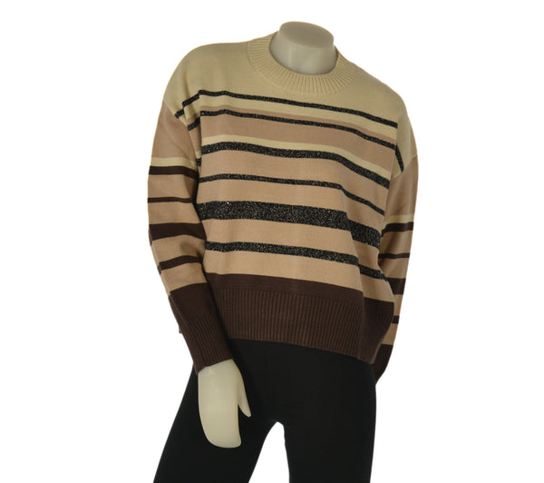 MAGLIONE DONNA GRIFFAI RIGATO LUREX VISCOSA ART. 7008