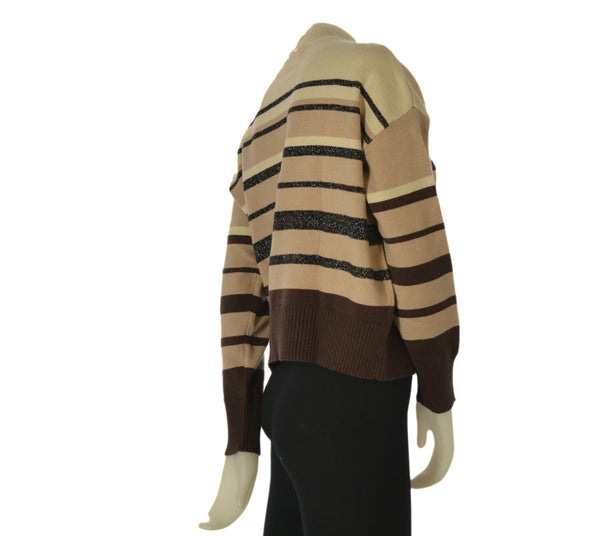 MAGLIONE DONNA GRIFFAI RIGATO LUREX VISCOSA ART. 7008