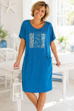 ABITO DONNA FRABO IO DI PIU PURO COTONE MEZZE MANICHE STAMPA IP0055