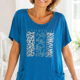 ABITO DONNA FRABO IO DI PIU PURO COTONE MEZZE MANICHE STAMPA IP0055