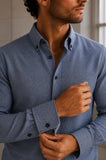 CAMICIA UOMO SPORTING MANICA LUNGA BUTTON DOWN TASCHINO COTONE ART. MADRID130E