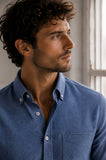 CAMICIA UOMO SPORTING MANICA LUNGA BUTTON DOWN TASCHINO COTONE ART. MADRID130E