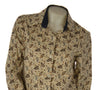 CAMICIA DONNA PERLA FANTASIA CASHMERE BOTTONI POLSINI COTONE ELASTICIZZATO ART. LUISA