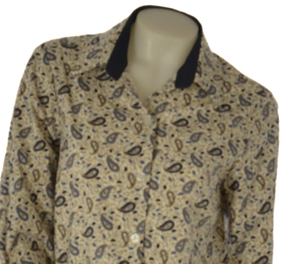 CAMICIA DONNA PERLA FANTASIA CASHMERE BOTTONI POLSINI COTONE ELASTICIZZATO ART. LUISA