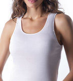 CANOTTA INTIMA DONNA SPALLA LARGA BORDO RASO PURO COTONE MARCA MORETTA ART. 1393 OVER