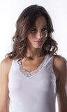 MAGLIA INTIMA DONNA PURO COTONE PIZZO MACRAME' MARCA MORETTA ART.1308 OVER