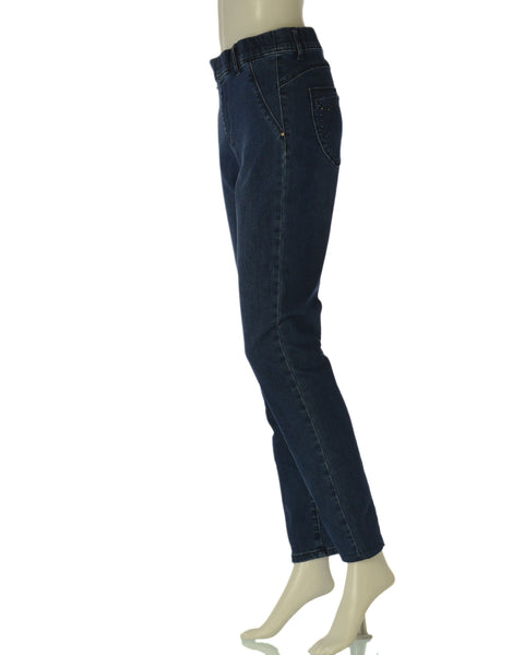 JEANS DONNA EMANUELA COSTA JEGGINGS ELASTICO TASCHE STRASS ART. EC6923