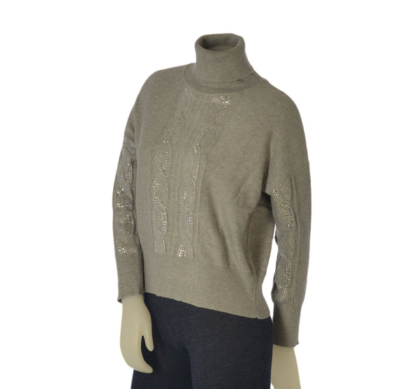 MAGLIONE DONNA GRIFFAI DOLCEVITA TRECCE STRASS VISCOSA ART. DGF6983