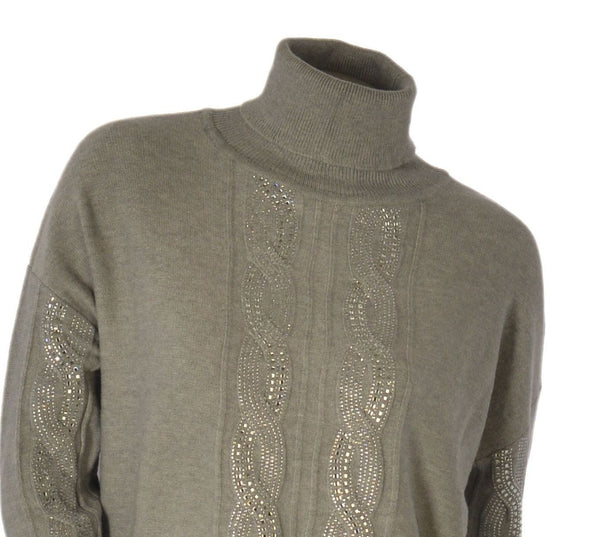 MAGLIONE DONNA GRIFFAI DOLCEVITA TRECCE STRASS VISCOSA ART. DGF6983