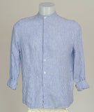 CAMICIA UOMO PURO LINO COLLO COREANA RIGHE  MARCA X-CAPE ART. SPRINT