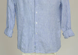 CAMICIA UOMO PURO LINO COLLO COREANA RIGHE  MARCA X-CAPE ART. SPRINT