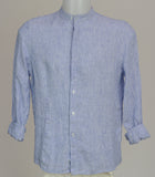 CAMICIA UOMO PURO LINO COLLO COREANA RIGHE  MARCA X-CAPE ART. SPRINT