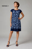 ABITO DONNA MARCA PERLA MANICA CORTA FANTASIA JERSEY VISCOSA ART. SARA