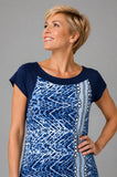 ABITO DONNA MARCA PERLA MANICA CORTA FANTASIA JERSEY VISCOSA ART. SARA