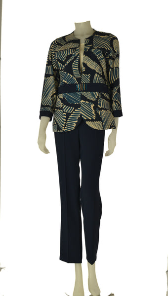 COMPLETO DONNA PERLA PANTALONE GIACCA BLUSA ELEGANTE ART. FRANCIA