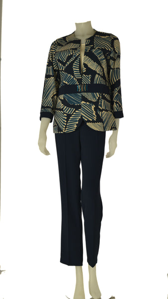 COMPLETO DONNA PERLA PANTALONE GIACCA BLUSA ELEGANTE ART. FRANCIA
