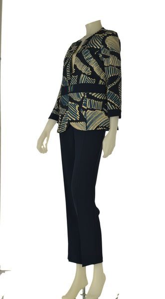 COMPLETO DONNA PERLA PANTALONE GIACCA BLUSA ELEGANTE ART. FRANCIA