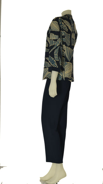 COMPLETO DONNA PERLA PANTALONE GIACCA BLUSA ELEGANTE ART. FRANCIA