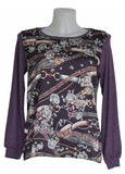 MAGLIA DONNA MANICA LUNGA PANNELLO FANTASIA MARCA ISTINTI ART. 30385