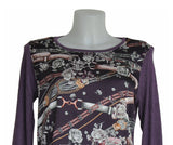 MAGLIA DONNA MANICA LUNGA PANNELLO FANTASIA MARCA ISTINTI ART. 30385