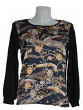 MAGLIA DONNA MANICA LUNGA PANNELLO FANTASIA MARCA ISTINTI ART. 30385
