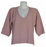MAGLIONE DONNA SCOLLO A V MISTO LANA SPACCHI MARCA CLAUDIA F ART. D567 4