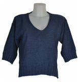MAGLIONE DONNA SCOLLO A V MISTO LANA SPACCHI MARCA CLAUDIA F ART. D567 4