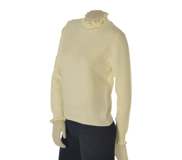 MAGLIONE DONNA GRIFFAI COLLO LUPETTO CON RICCETTI MICRO PAILLETTES VISCOSA ART. DGF6951