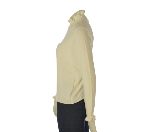 MAGLIONE DONNA GRIFFAI COLLO LUPETTO CON RICCETTI MICRO PAILLETTES VISCOSA ART. DGF6951