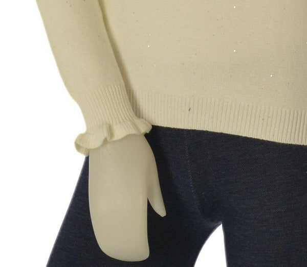MAGLIONE DONNA GRIFFAI COLLO LUPETTO CON RICCETTI MICRO PAILLETTES VISCOSA ART. DGF6951