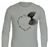 MAGLIA RAGAZZA GIROCOLLO FIOCCO STAMPA PURO COTONE MARCA YOURS ART. Y6008