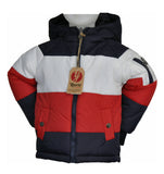 GIUBBINO IMBOTTITO TASCHE CAPPUCCIO RIGHE ZIP BAMBINO MARCA YOURS ART. B1835