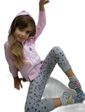 TUTA BAMBINA CAPPUCCIO PURO COTONE PANTALONE FANTASIA MARCA BM ART B1530