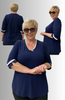 MAGLIA DONNA SCOLLO V MANICA TRE QUARTI TAGLIE COMODE  SOPHIA CURVY ART. 25123