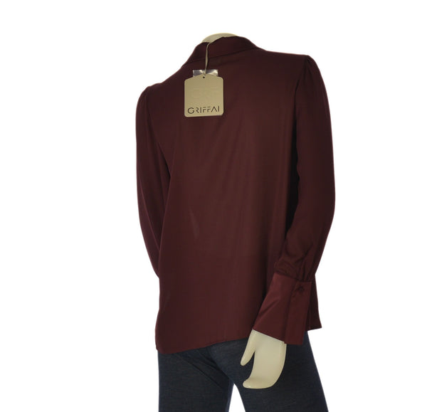 CAMICIA DONNA GRIFFAI MANICA LUNGA A SBUFFO BOTTONI GEORGETTE ART. DGF7584