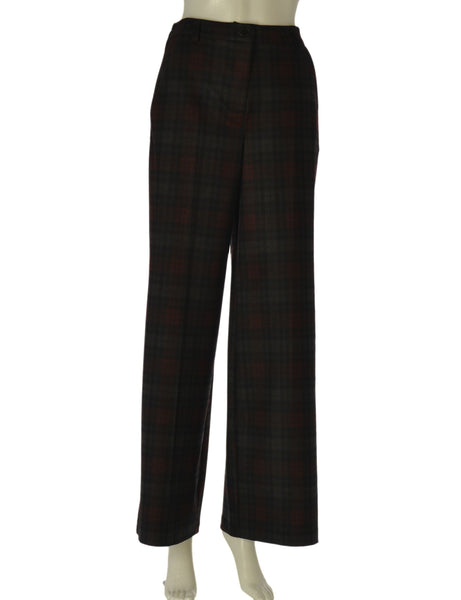 PANTALONE DONNA GRIFFAI PALAZZO TASCHE ZIP BOTTONE FANTASIA QUADRI TASCHE ART. DGF7498
