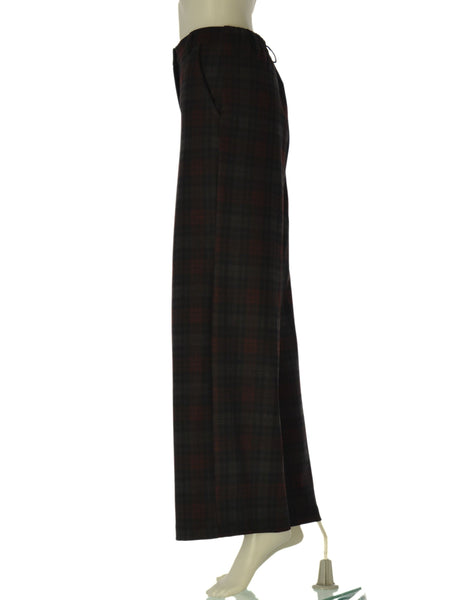 PANTALONE DONNA GRIFFAI PALAZZO TASCHE ZIP BOTTONE FANTASIA QUADRI TASCHE ART. DGF7498