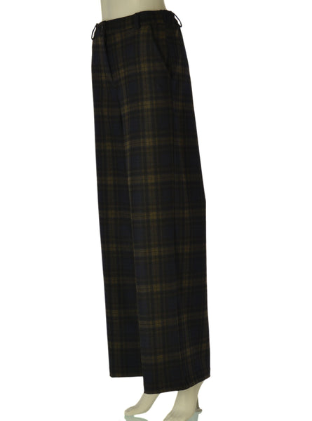 PANTALONE DONNA GRIFFAI PALAZZO TASCHE ZIP BOTTONE FANTASIA QUADRI TASCHE ART. DGF7498