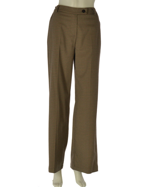 PANTALONE DONNA GRIFFAI  PALAZZO MICRO PIED DE POUL ZIP BOTTONE ART. DGF7477