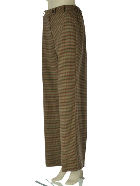 PANTALONE DONNA GRIFFAI  PALAZZO MICRO PIED DE POUL ZIP BOTTONE ART. DGF7477