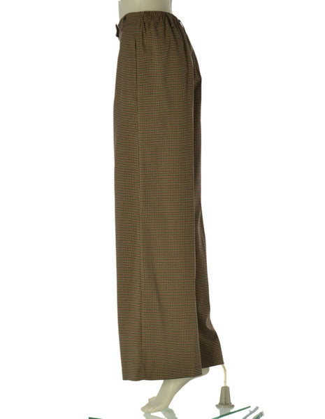 PANTALONE DONNA GRIFFAI  PALAZZO MICRO PIED DE POUL ZIP BOTTONE ART. DGF7477